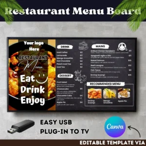 TV Menu Board for Restaurant