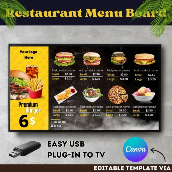 Digital Menu Board Template