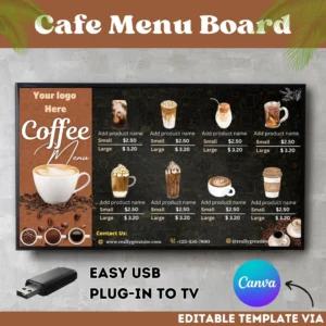 Easy DIY Digital Menu Board, Coffee Menu Board