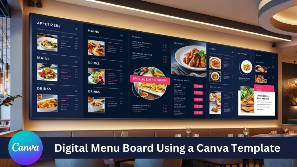 How To Create a Digital Menu Board Canva Template