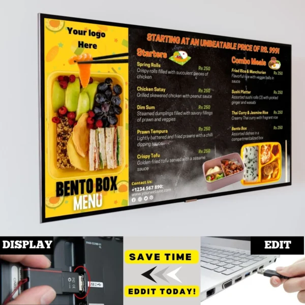 Bento Box Menu Canva Template