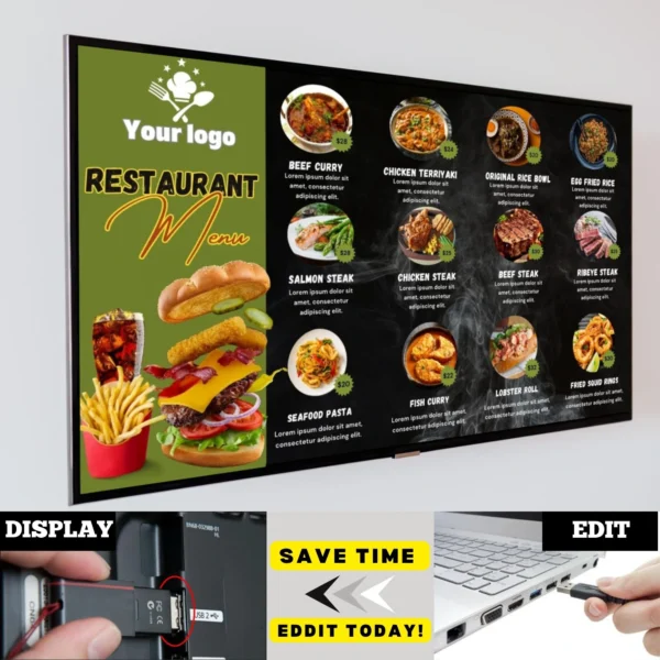 Digital Restaurant TV Menu Board