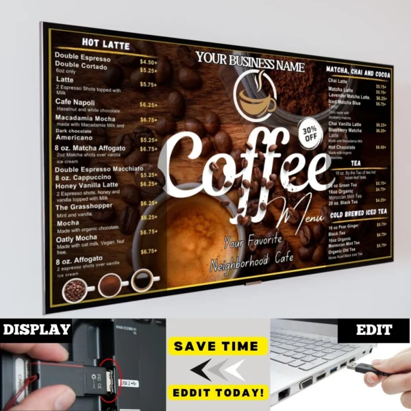 Coffee Menu Board – Easy DIY Digital Menu Template