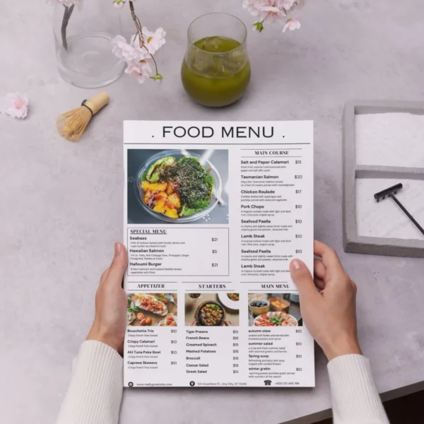 Restaurant Menu Bundle - 3 Editable A4 Food Menus | Digital Download