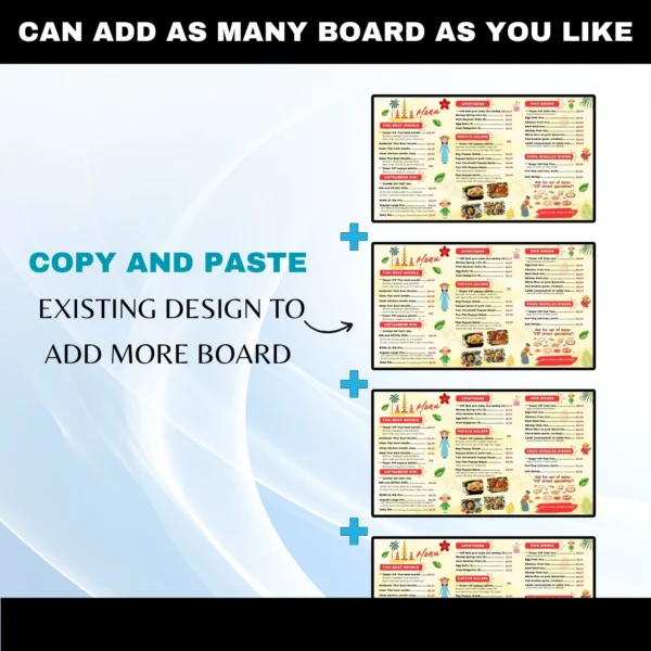 USA Asian Menu Board - Stylish, Editable Canva Template for Asian Restaurants