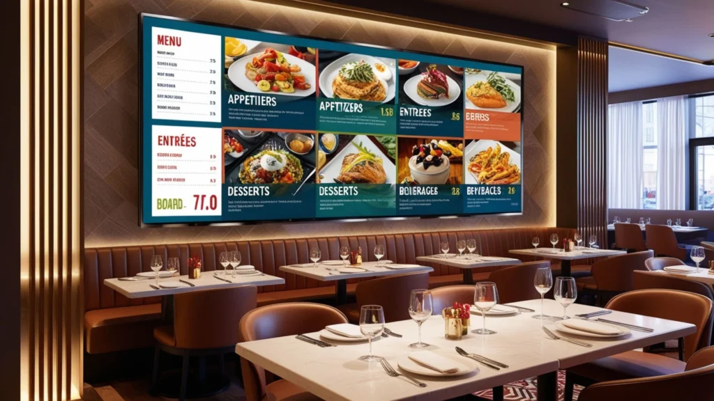 TV Menu Boards with Digital Signage