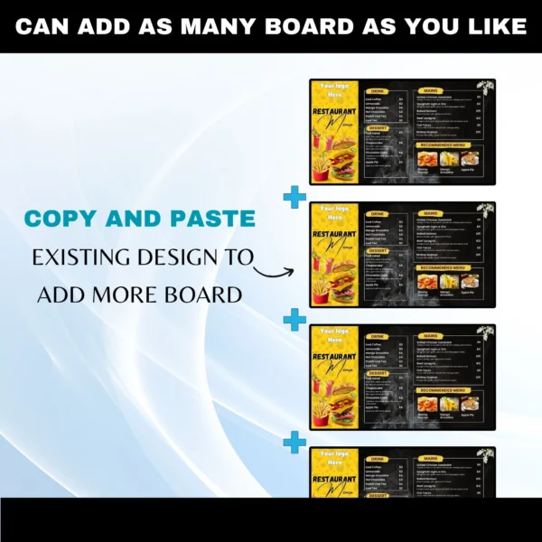 Easy DIY Digital Menu Board for Restaurants | Canva Template