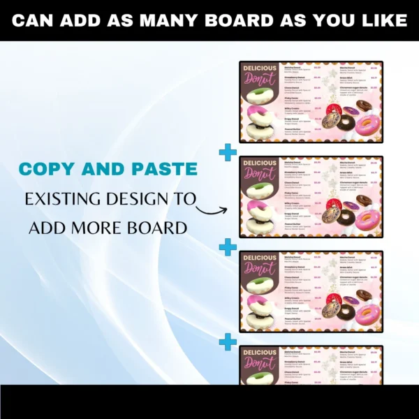 Mordern Donuts menu Board Idea, Donuts Menu For Digital Signage