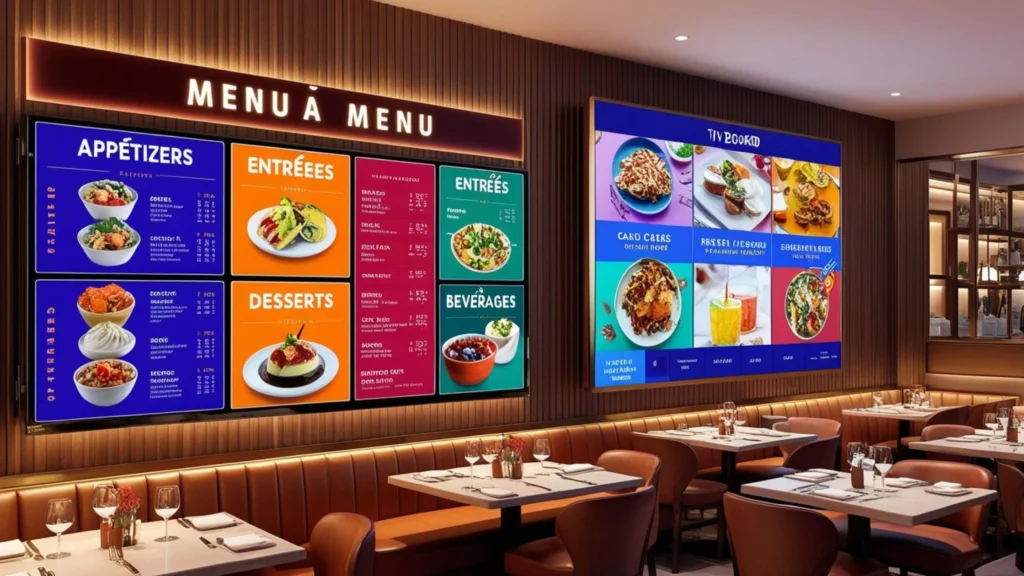 TV Menu Boards with Digital Signage