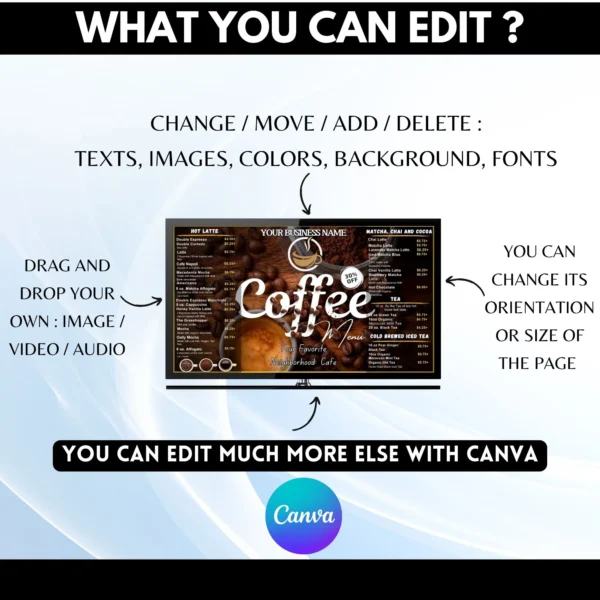 Coffee Menu Board – Easy DIY Digital Menu Template