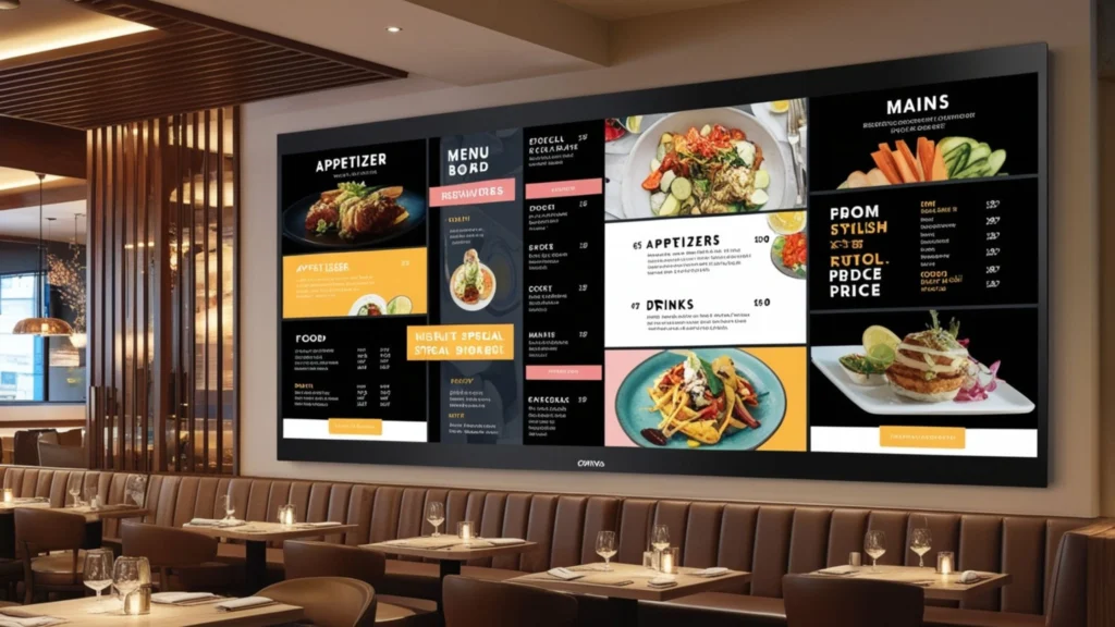 Digital menu board Canva template