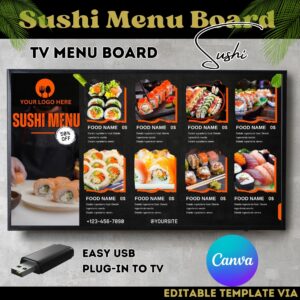 Sushi Menu Board Template