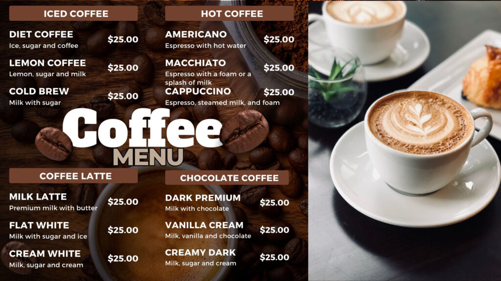 coffee digital menu