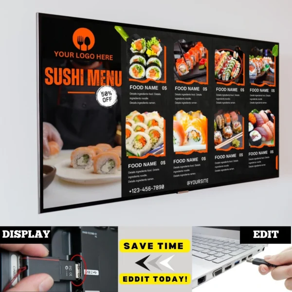 Sushi Menu Board Template