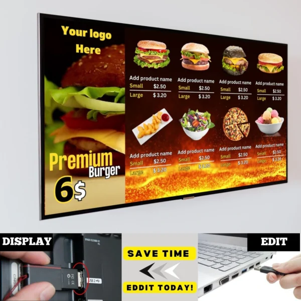 Editable Menu Board Design Canva Template