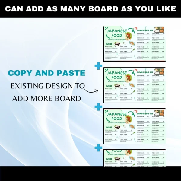 Japanese Food Menu Board Canva Template