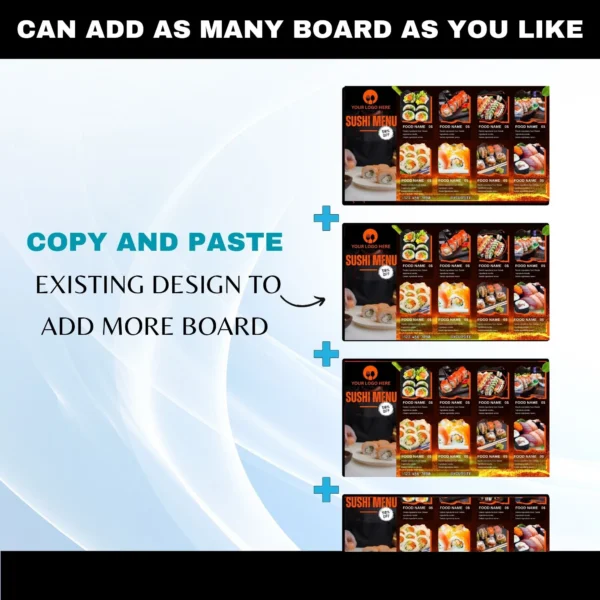 Sushi Menu Board Canva Template