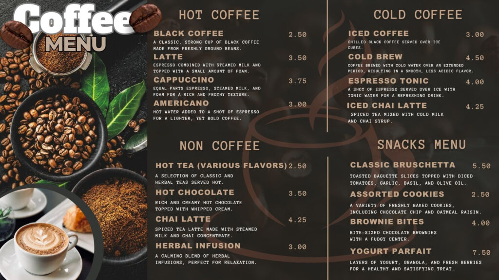 coffee digital menu