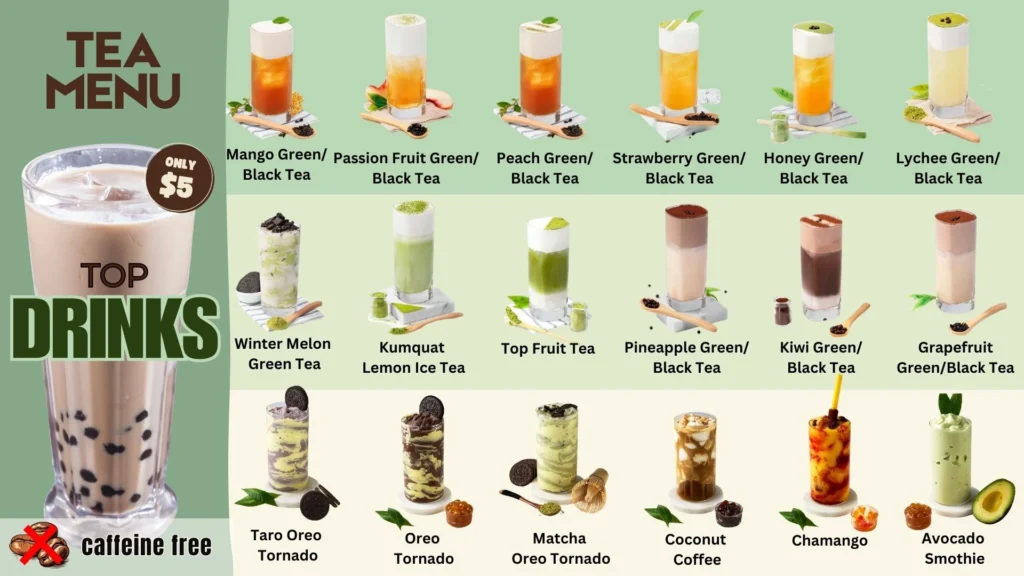 Ding Tea Menu